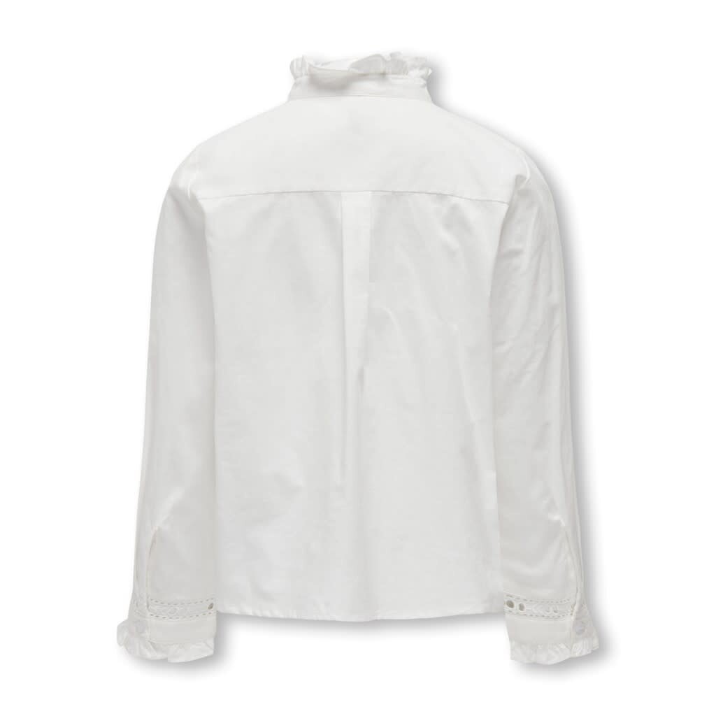 KIDS ONLY KOGLINA L/S FRILL LACE INSERT SHIRT WVN 15320113 Cloud Dancer