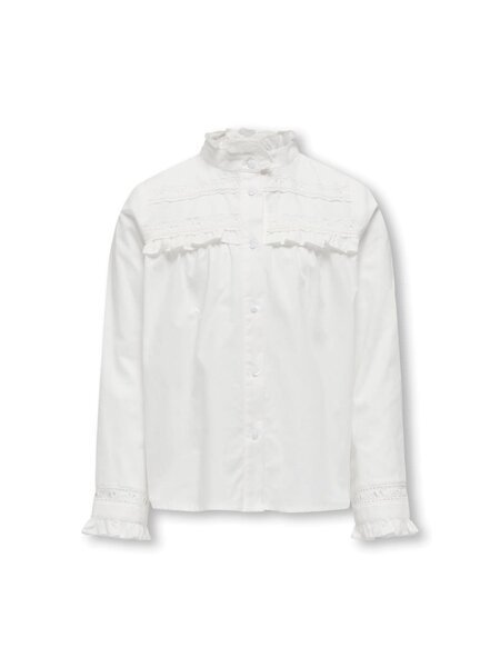 KIDS ONLY KOGLINA L/S FRILL LACE INSERT SHIRT WVN 15320113 Cloud Dancer
