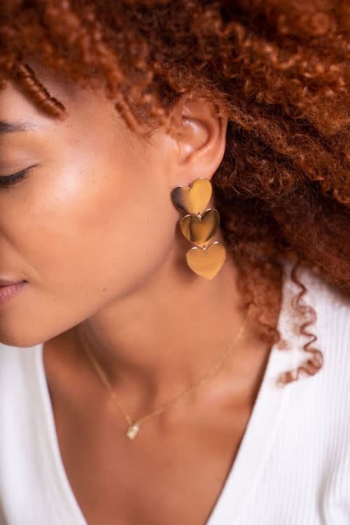 Earrings statement heart MJ07366 Goud