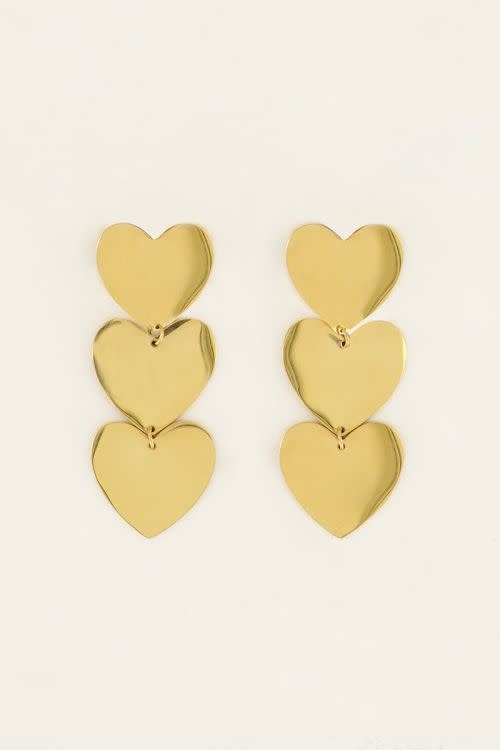 Earrings statement heart MJ07366 Goud