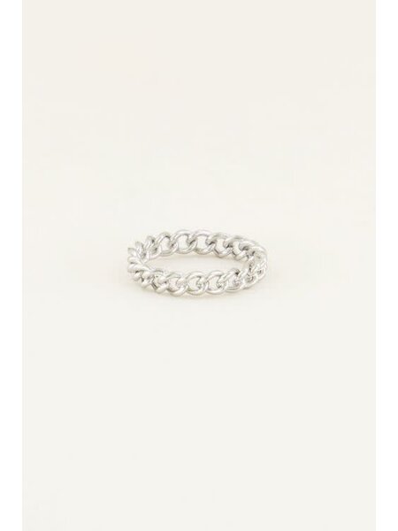 Ring kleine schakels MJ00831 Zilver