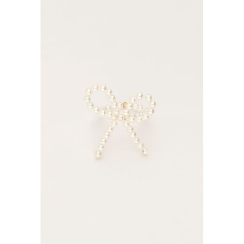 Elastieken ring met parels en strik MJ10923