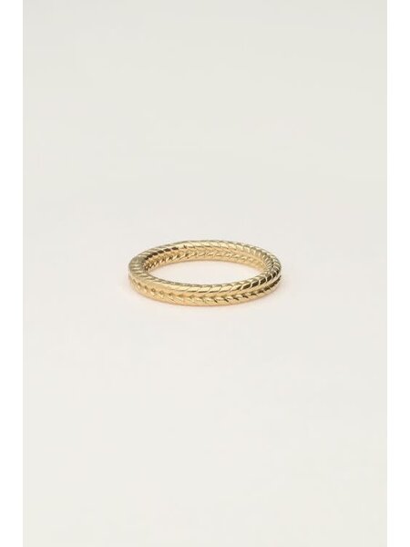 Ring gevlochten MJ10445 Goud