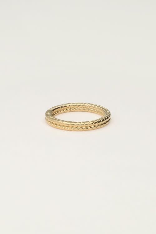 Ring gevlochten MJ10445 Goud