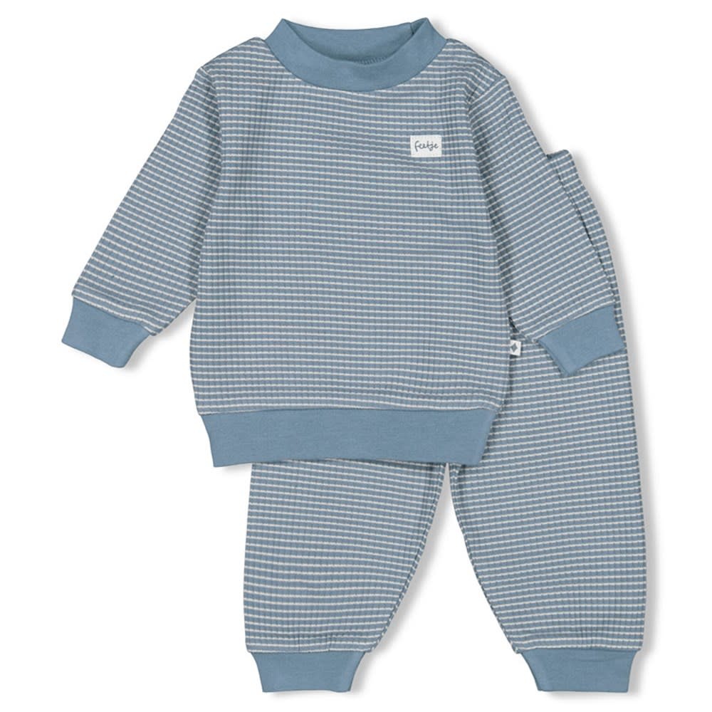 Feetje Pyjama wafel -  IJs blauw 305613