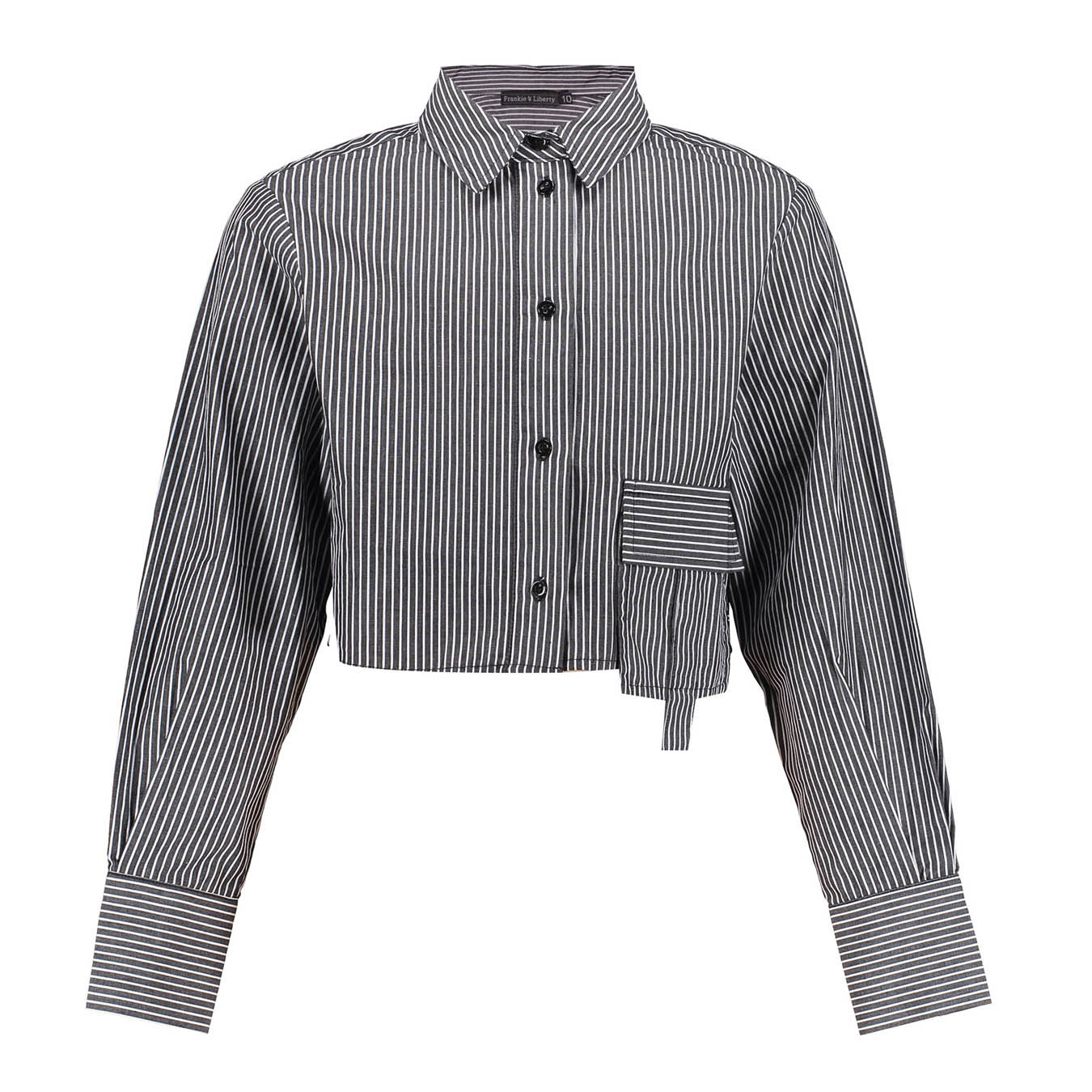 Pixie Blouse FL24741 STRIPES BLACK WHITE