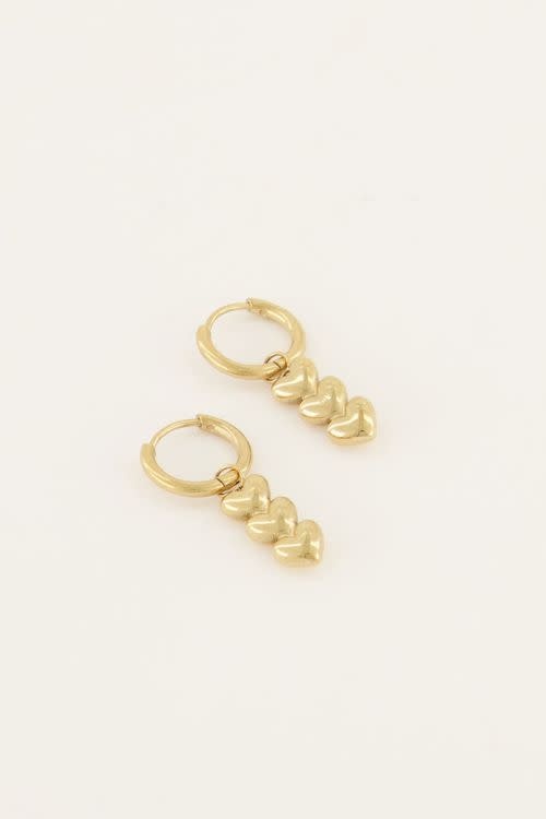 Earring three hearts MJ06708 Gold