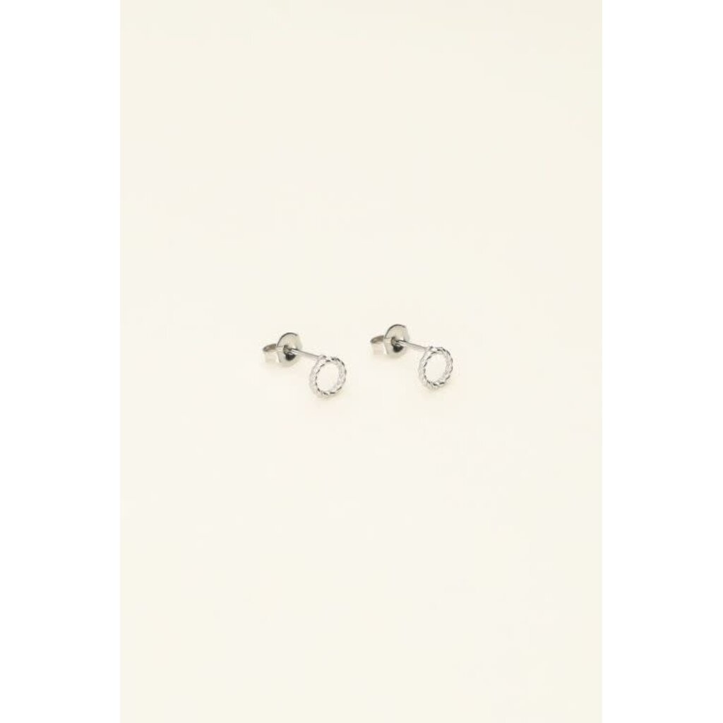studs round  MJ08527 Zilver