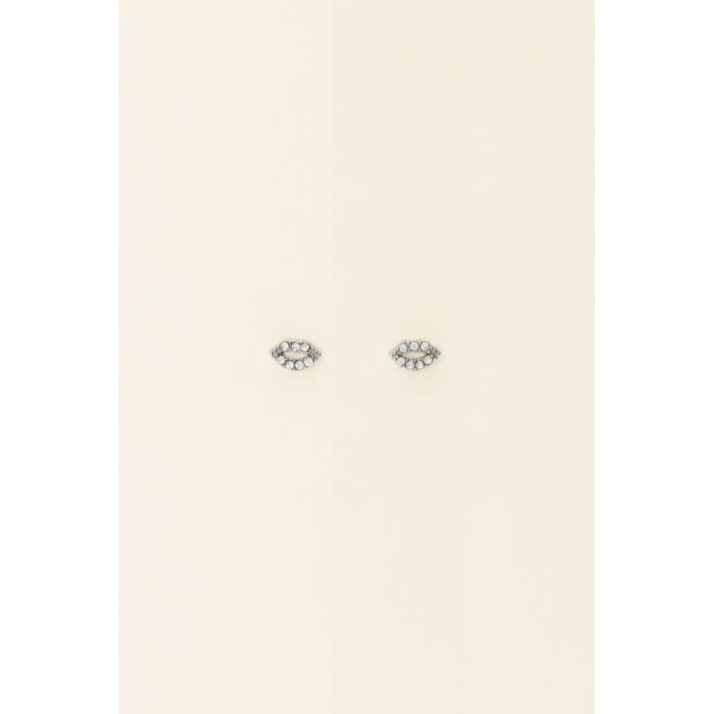 studs lips  MJ08524 zilver OS