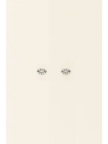 Ear studs lips  MJ08524 zilver OS
