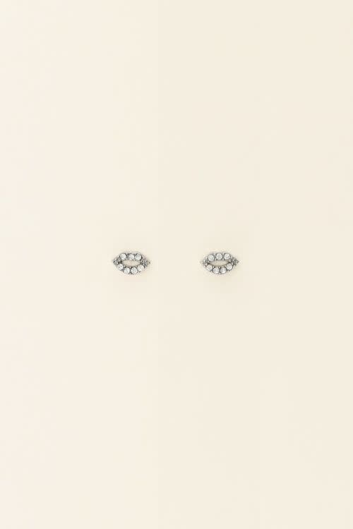 Ear studs lips  MJ08524 zilver OS
