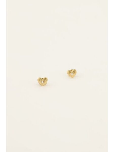 Studs met hartje middelpunt goud
