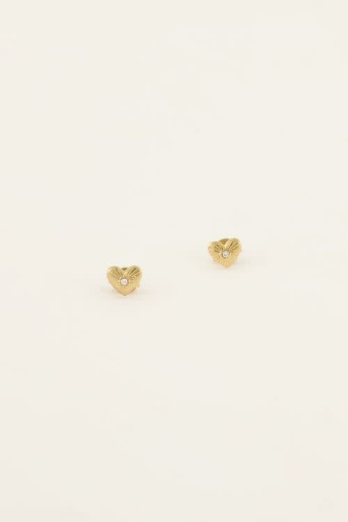 Studs met hartje middelpunt goud