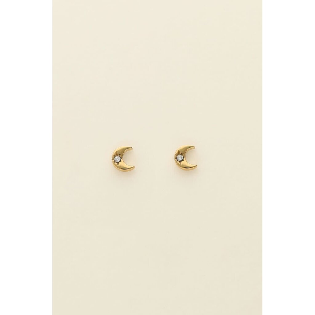 Earstuds moon MJ09441 Goud