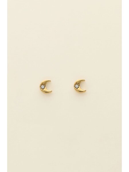 Earstuds moon MJ09441 Goud