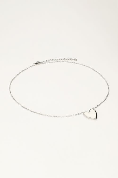 Necklace fine heart MJ11806 zilver OS