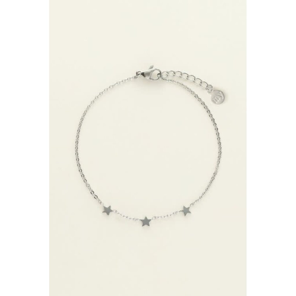 Armband three stars MJ01899 Zilver