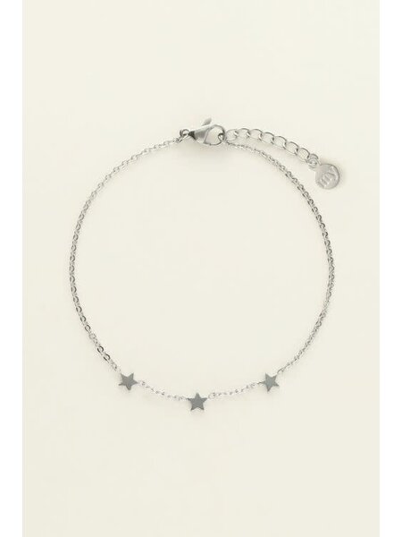 Armband three stars MJ01899 Zilver