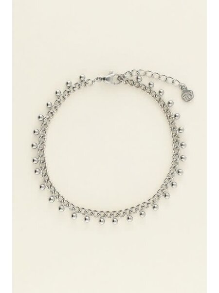 Schakelarmband met bolletjes MJ06812 Silver
