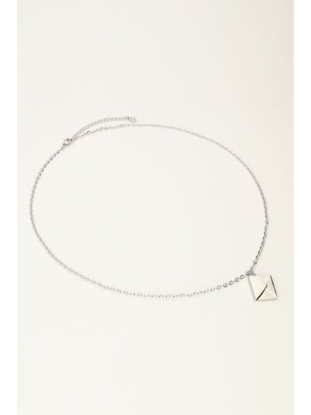 Necklace with envelope MJ10779 Silver