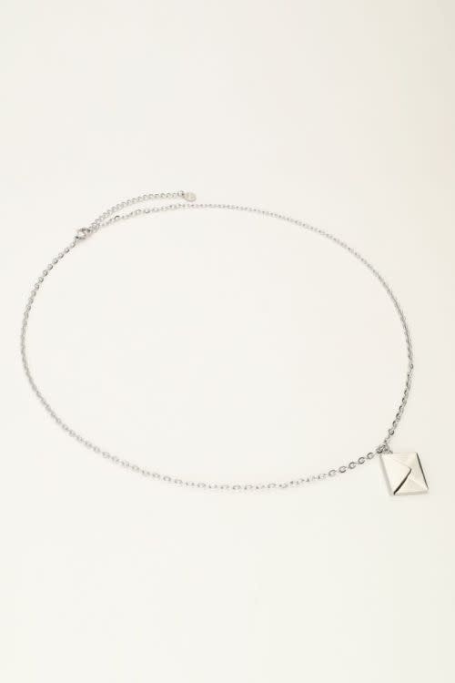 Necklace with envelope MJ10779 Silver