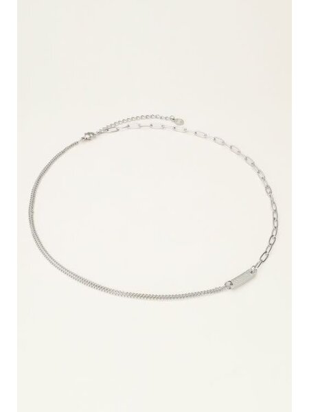 Necklace with amour  MJ10777 Silver