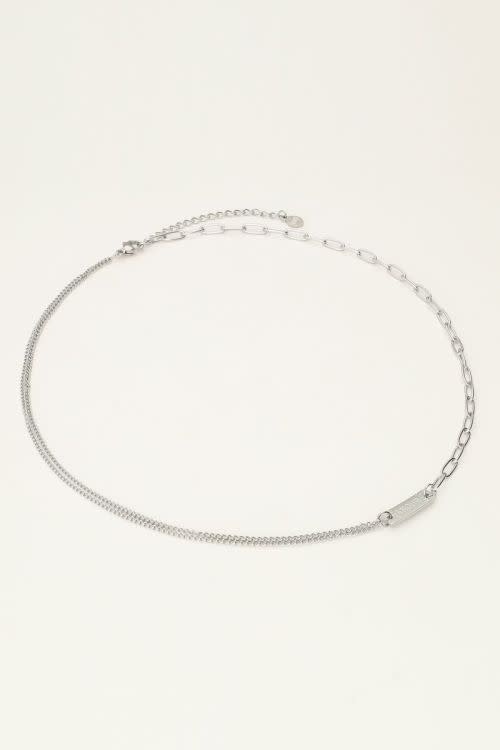 Necklace with amour  MJ10777 Silver