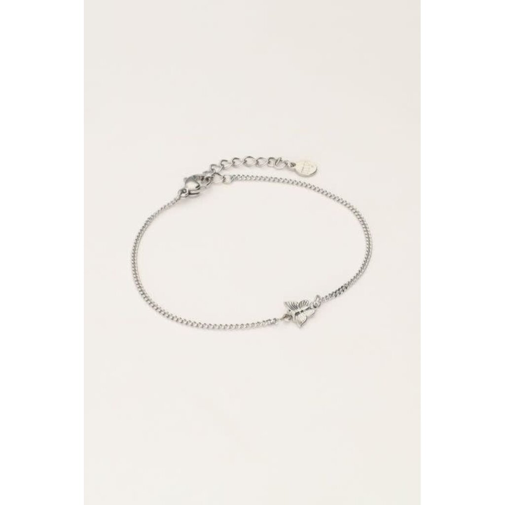 Armband butterfly MJ11095 Zilver