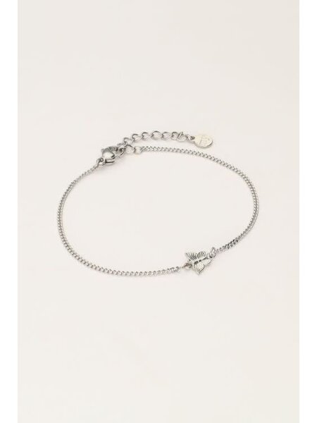 Armband butterfly MJ11095 Zilver