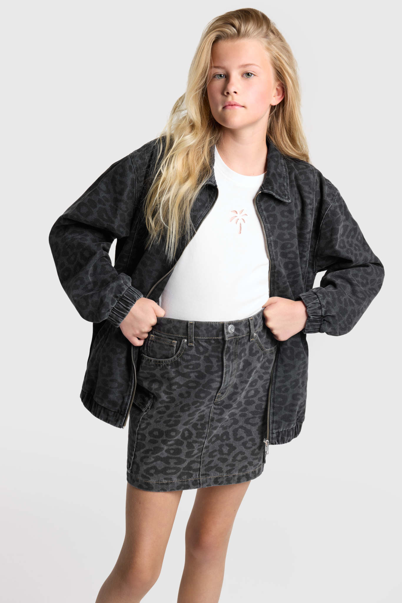 woven animal denim skirt (62408246313)