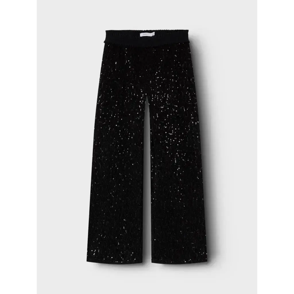 name it NKFRUNIC SEQUIN WIDE PANT 13235275 Black