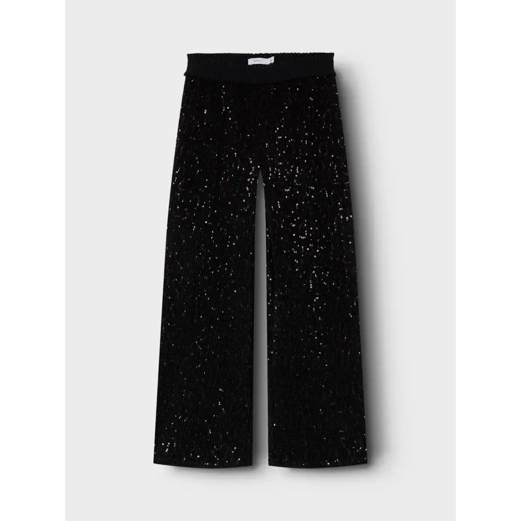 NKFRUNIC SEQUIN WIDE PANT 13235275 Black