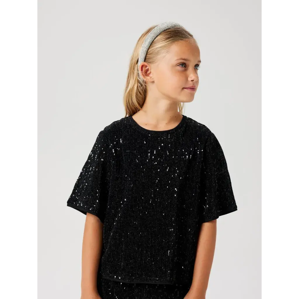 NKFRUNIC SEQUIN SS TOP 13235276 Black