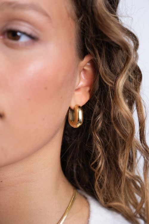 Statement oorringen ovaal MJ12129 Goud