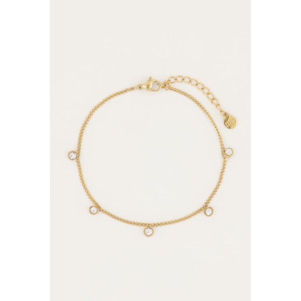 Armbandje vijf strass steentjes MJ047971200 Goud