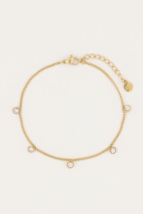 Armbandje vijf strass steentjes MJ047971200 Goud
