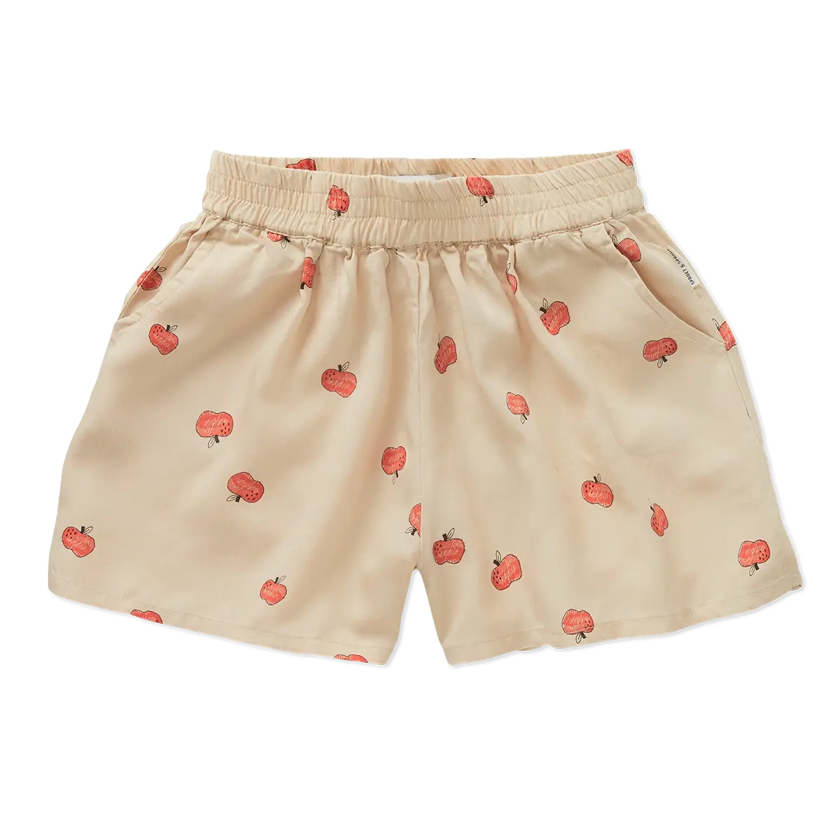 Tencel loose shorts apple print  S25-1768 Sesame