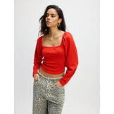 puffed shoulder top CHERRY R2502528615 red