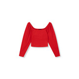 puffed shoulder top CHERRY R2502528615 red
