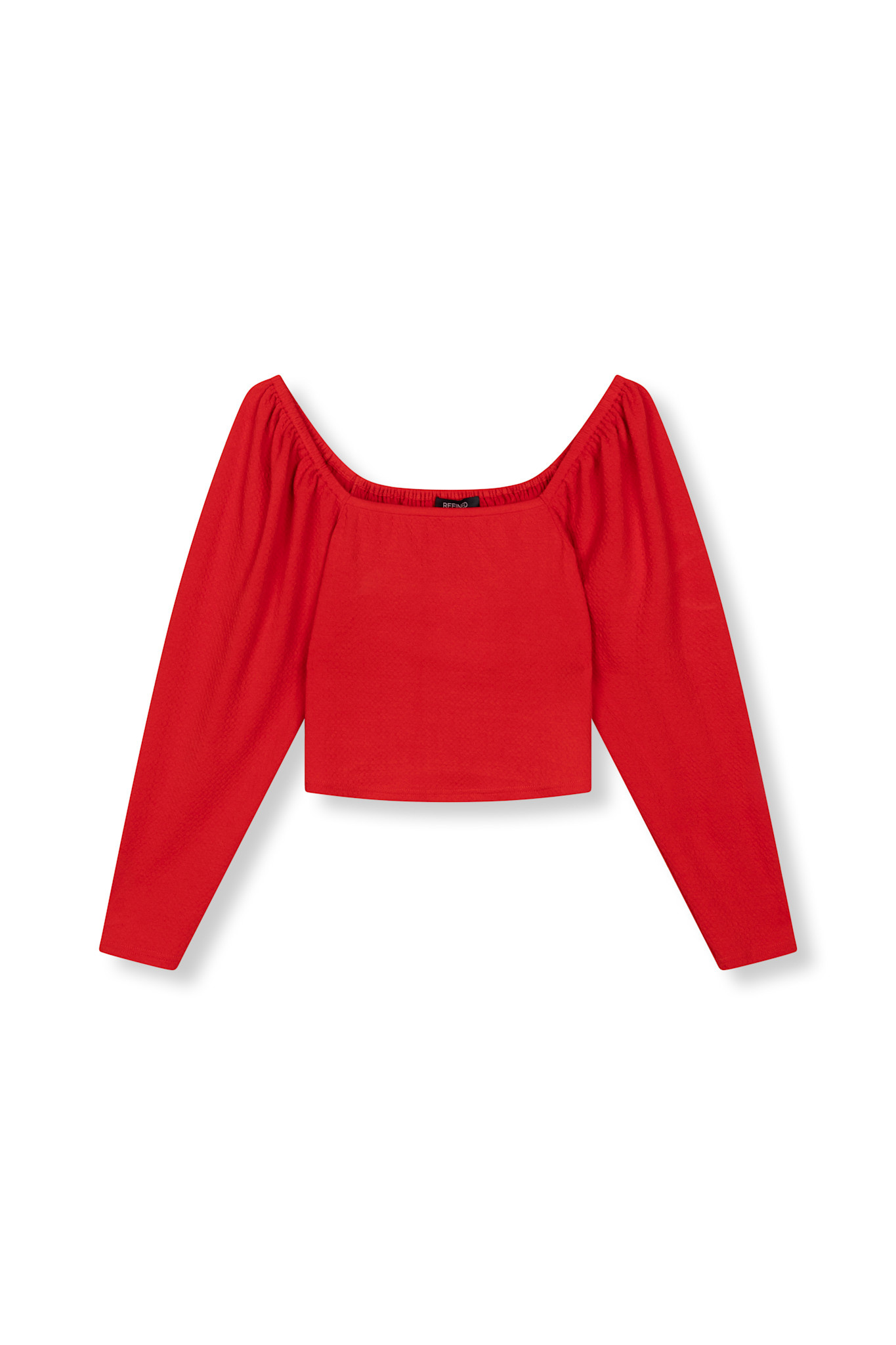 puffed shoulder top CHERRY R2502528615 red