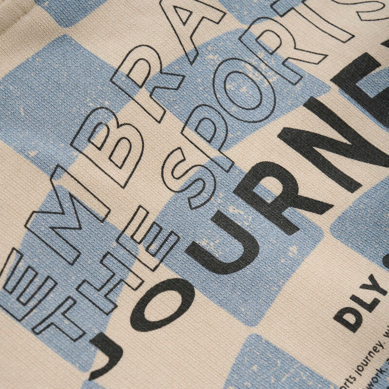 Oversized Sweater Check Print 920117 Ashley Blue