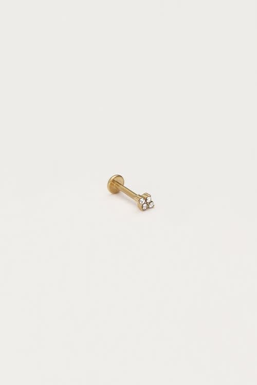 Earstud piercing 1pc 4 strass MJ12680 Gold