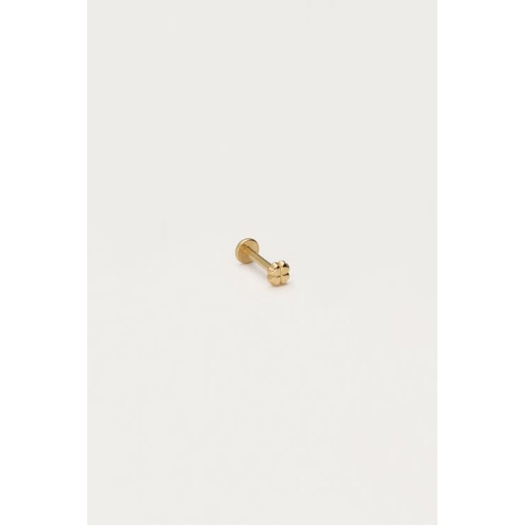 Earstud piercing 1pc clover mini MJ12677 Goud