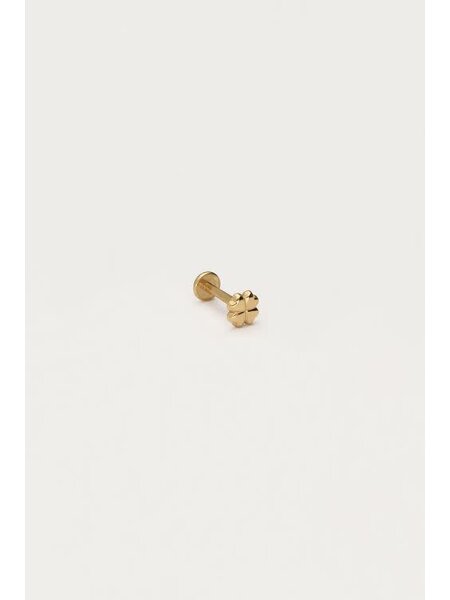 Earstud piercing 1pc clover big MJ12676 Goud