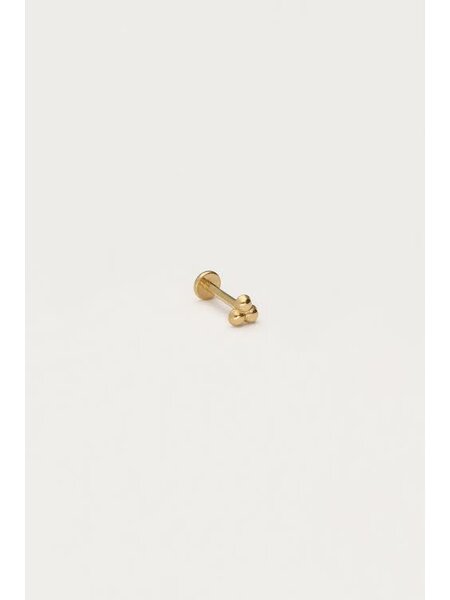 Earstud piercing 1pc 3 dots MJ12673 Goud