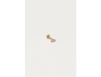 Earstud piercing 1pc 3 strass MJ12678 Gold