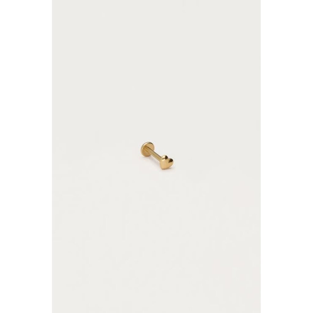 Earstud piercing 1pc heart MJ12672 Goud