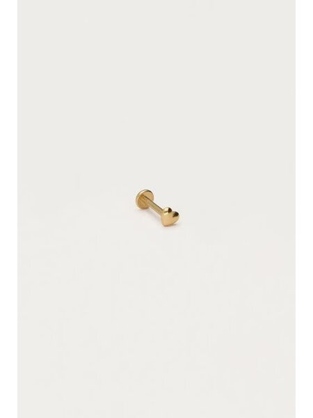 Earstud piercing 1pc heart MJ12672 Goud