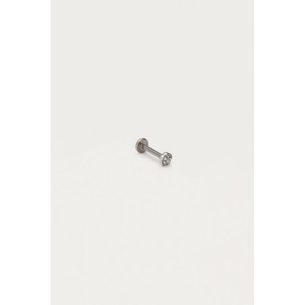 Earstud piercing 1pc rose MJ12679 Zilver
