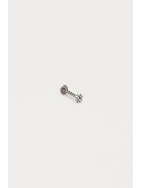 Earstud piercing 1pc rose MJ12679 Zilver